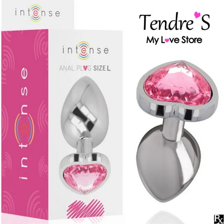 Plugs & Chapelets Anals PLUG ANAL ARGENTE COEUR ROSE TAILLE L DE "INTENSE"