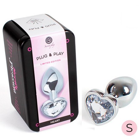 Plugs & Chapelets Anals PLUG METAL COEUR DIAMANT TAILLE S DE "SECRET PLAY"