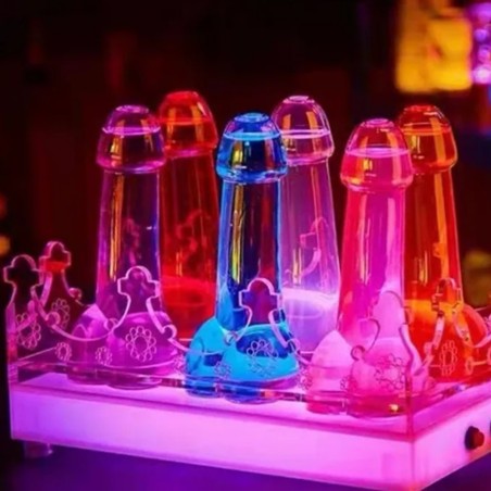 Jeux et Livres VERRE PENIS SHOOTER NEON TRANSPARENT EN FORME DE SEXE