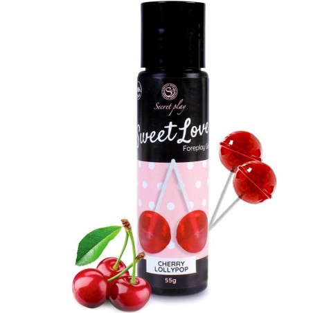 Bien Etre LUBRIFIANT "SWEET LOVE LOLLIPOP CERISE" DE "SECRET PLAY"