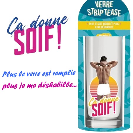 Jeux et Livres VERRE STRIP TEASE HOMME CA DONNE SOIF