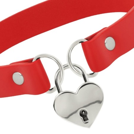 Accessoires COLLIER COQUETTE CHIC ROUGE CADENAS COEUR