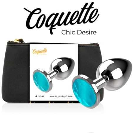 Plugs & Chapelets Anals PLUG METAL TURQUOISE TAILLE L COQUETTE CHIC DESIRE