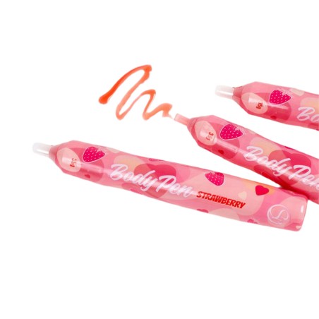 Jeux et Livres STYLO BODY PEN FRAISE COMESTIBLE